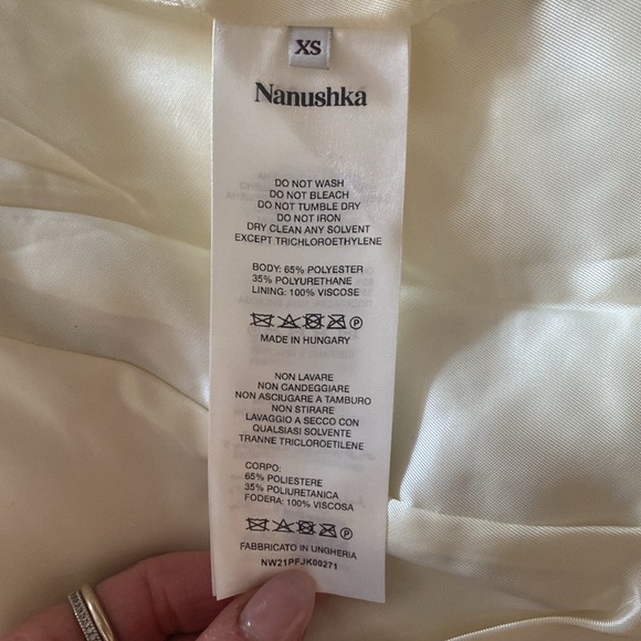 Nanushka blazer Vegan leather Beige NEW with tag - Picture 5 of 9